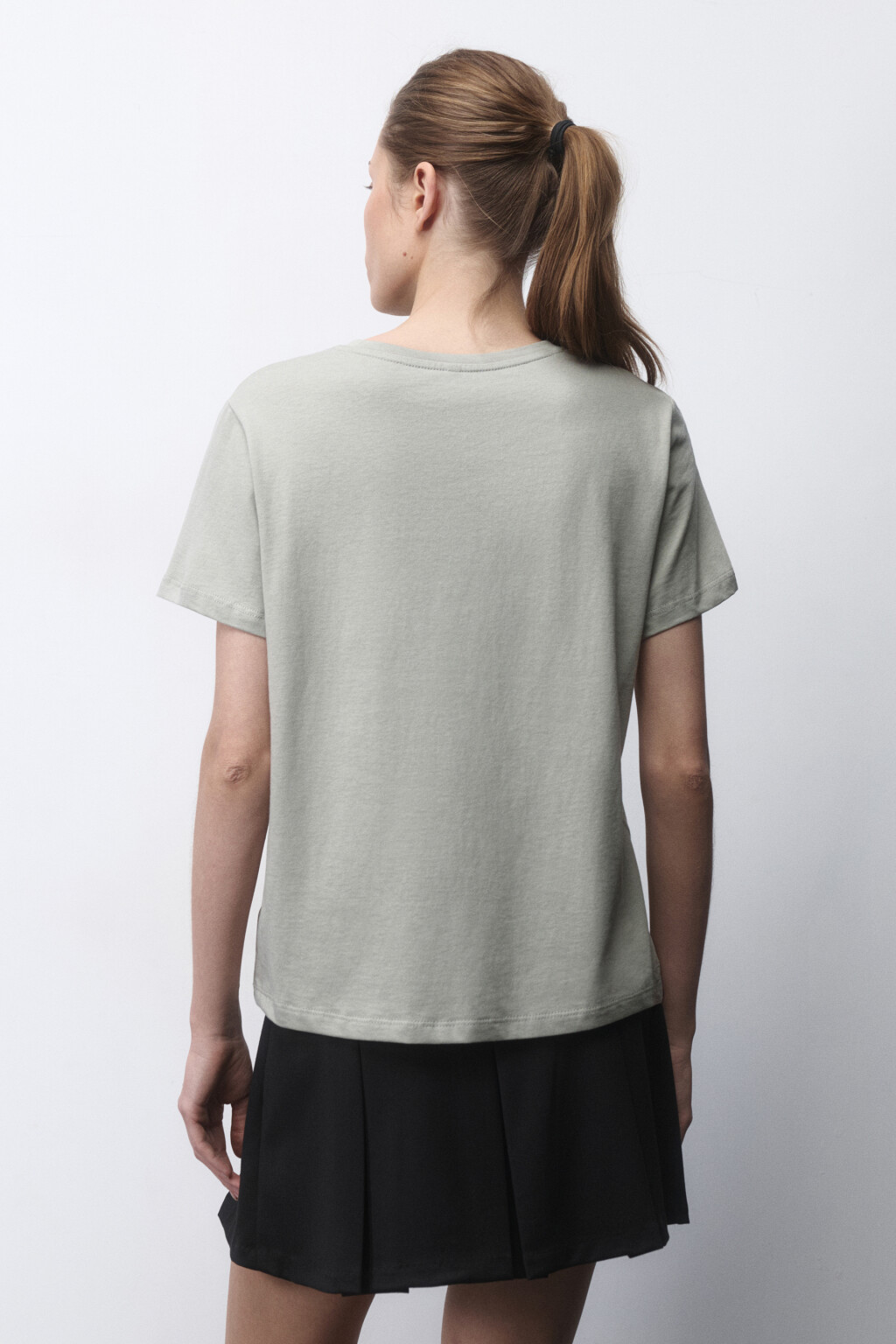 Футболка TSHIRT прямая базовая из хлопка - цвет зеленый - 3