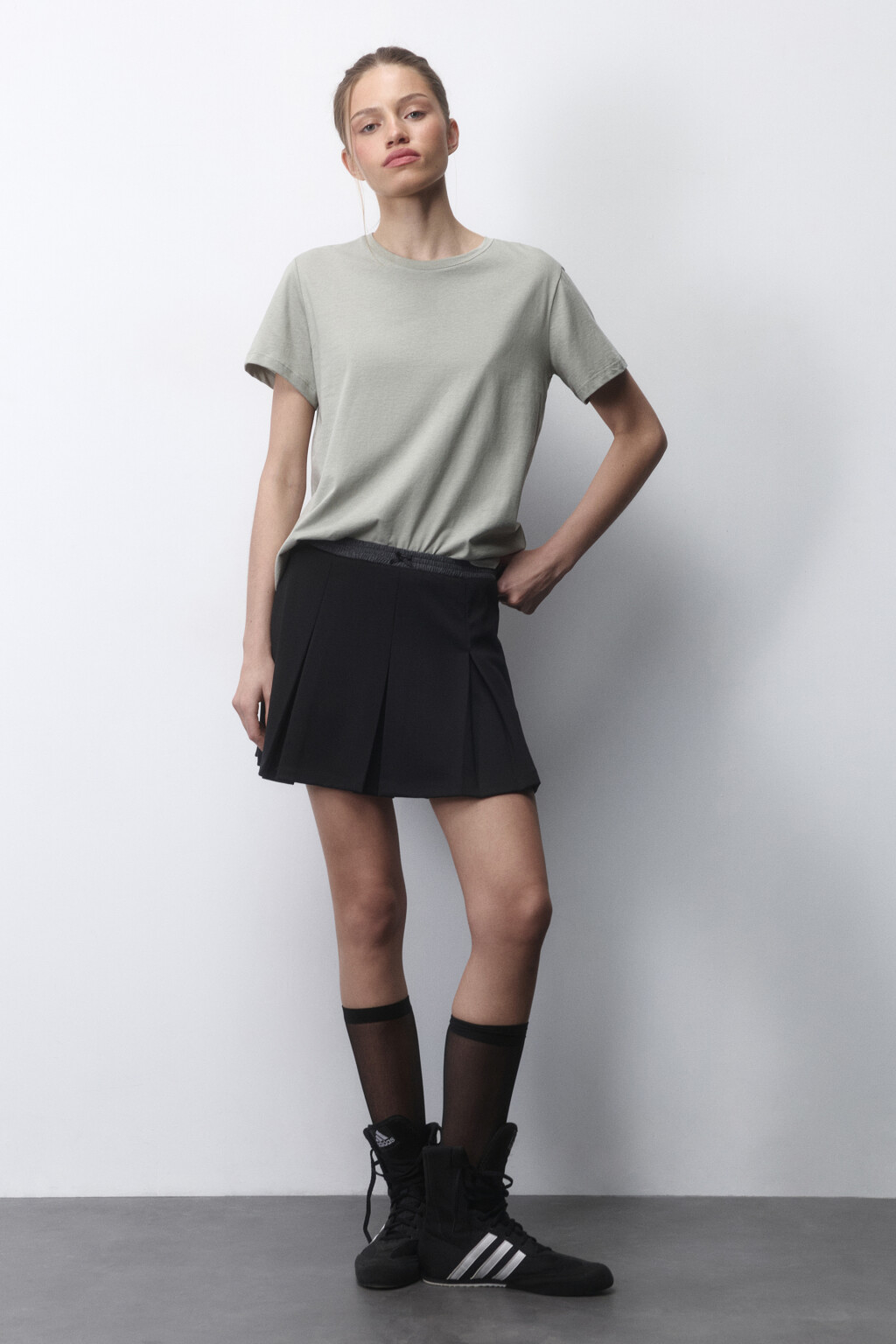 Футболка TSHIRT прямая базовая из хлопка - цвет зеленый - 4