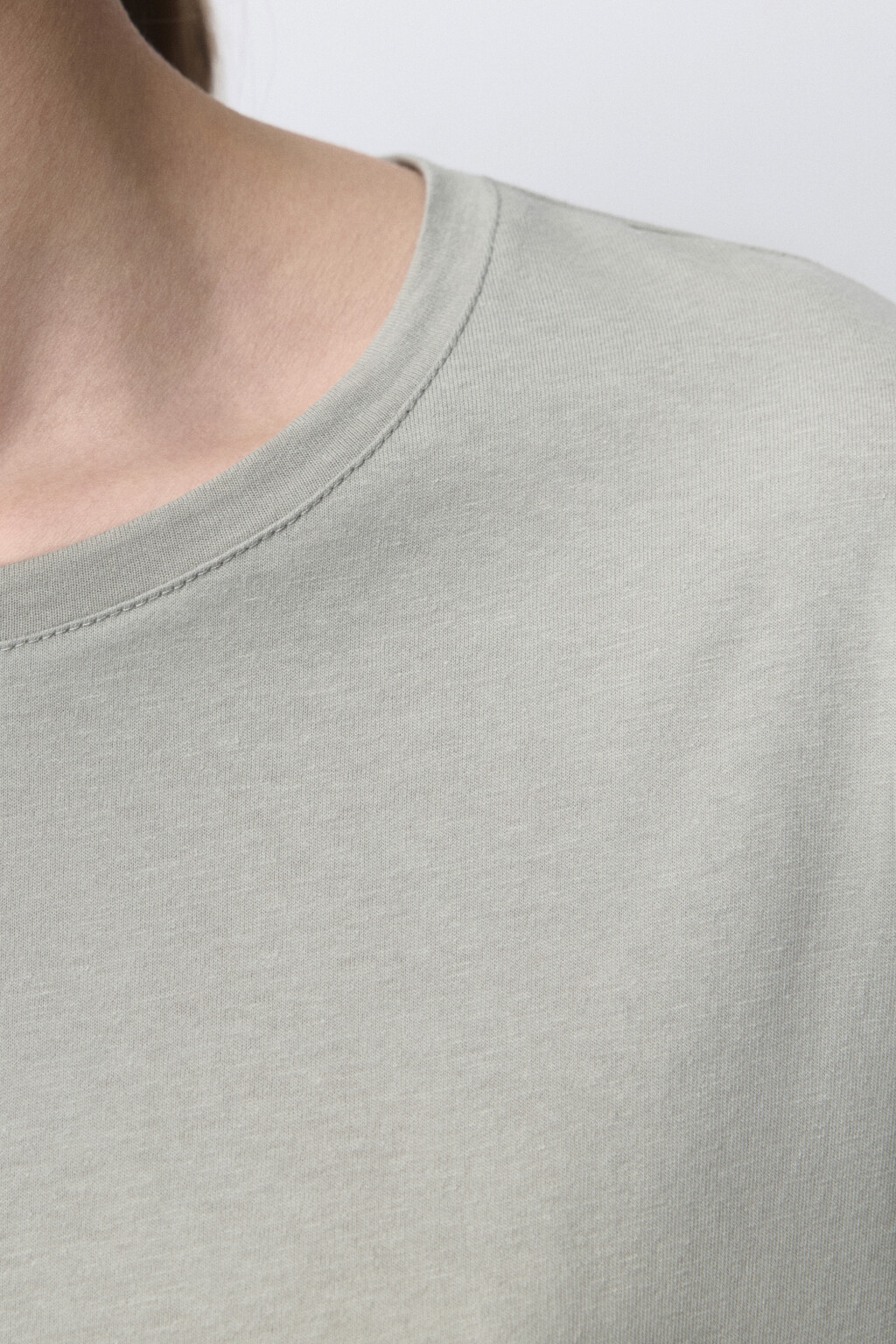 Футболка TSHIRT прямая базовая из хлопка - цвет зеленый - 5