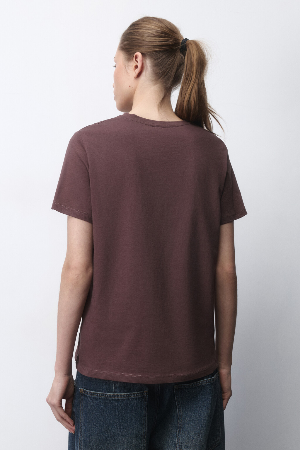 Футболка TSHIRT прямая базовая из хлопка - цвет бежевый - 3