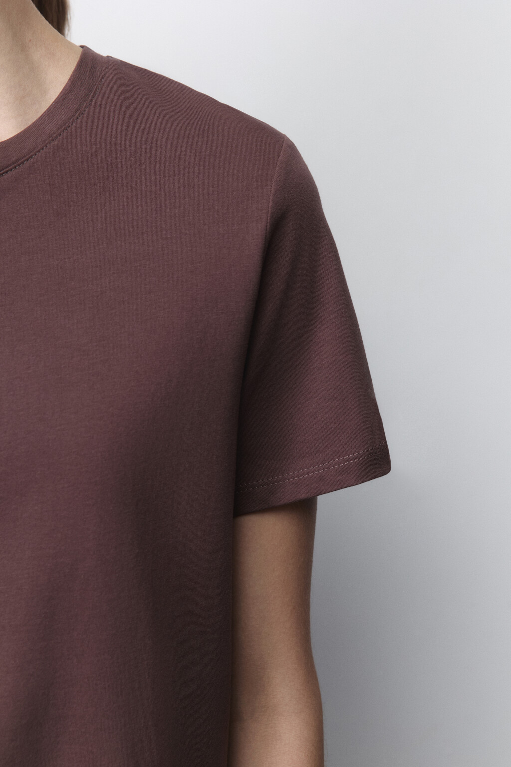 Футболка TSHIRT прямая базовая из хлопка - цвет бежевый - 6