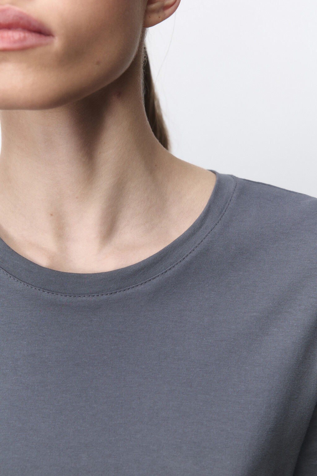 Футболка TSHIRT прямая базовая из хлопка - цвет серый - 5