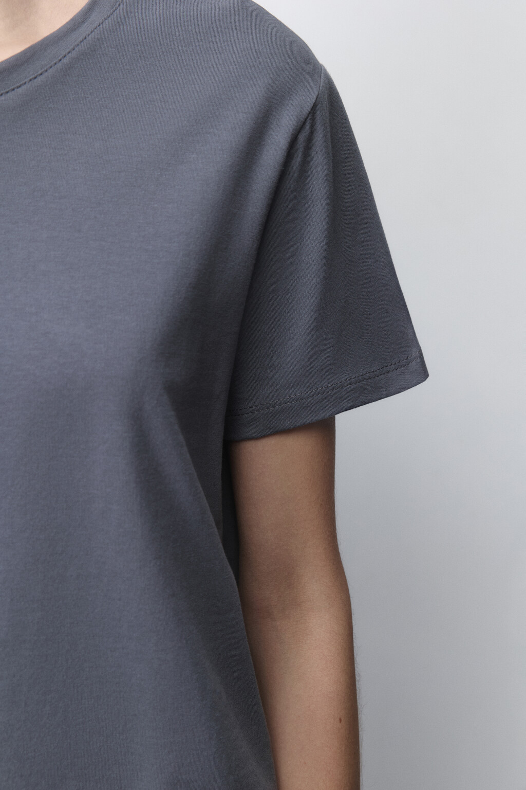 Футболка TSHIRT прямая базовая из хлопка - цвет серый - 6