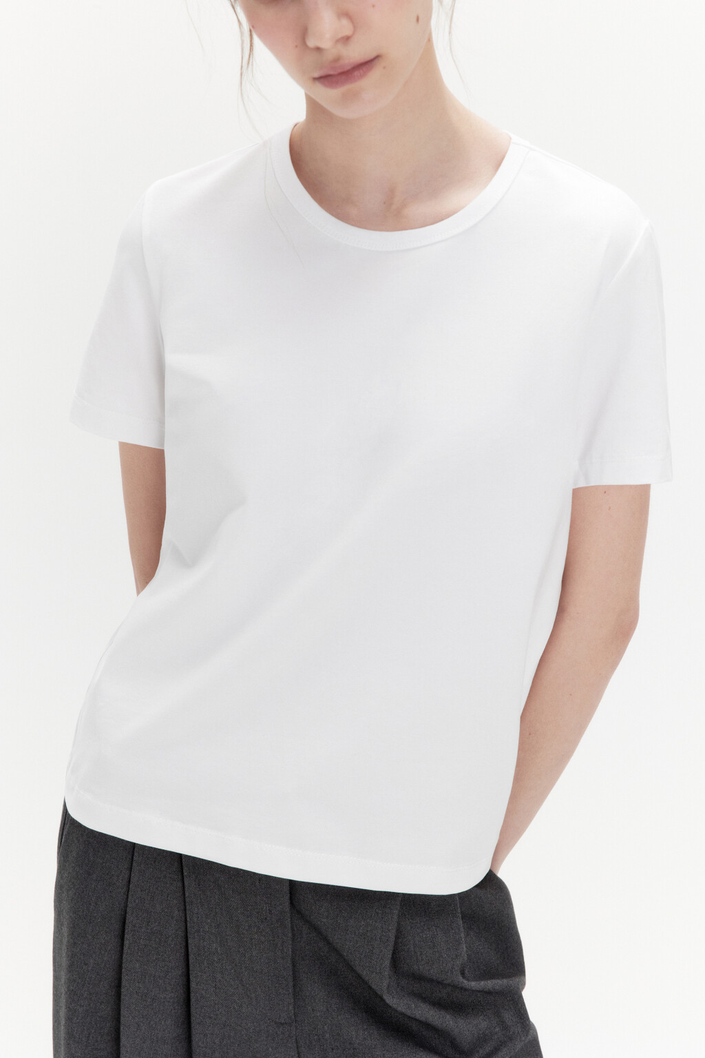 Футболка TTOP хлопковая базовая - цвет белый - 1