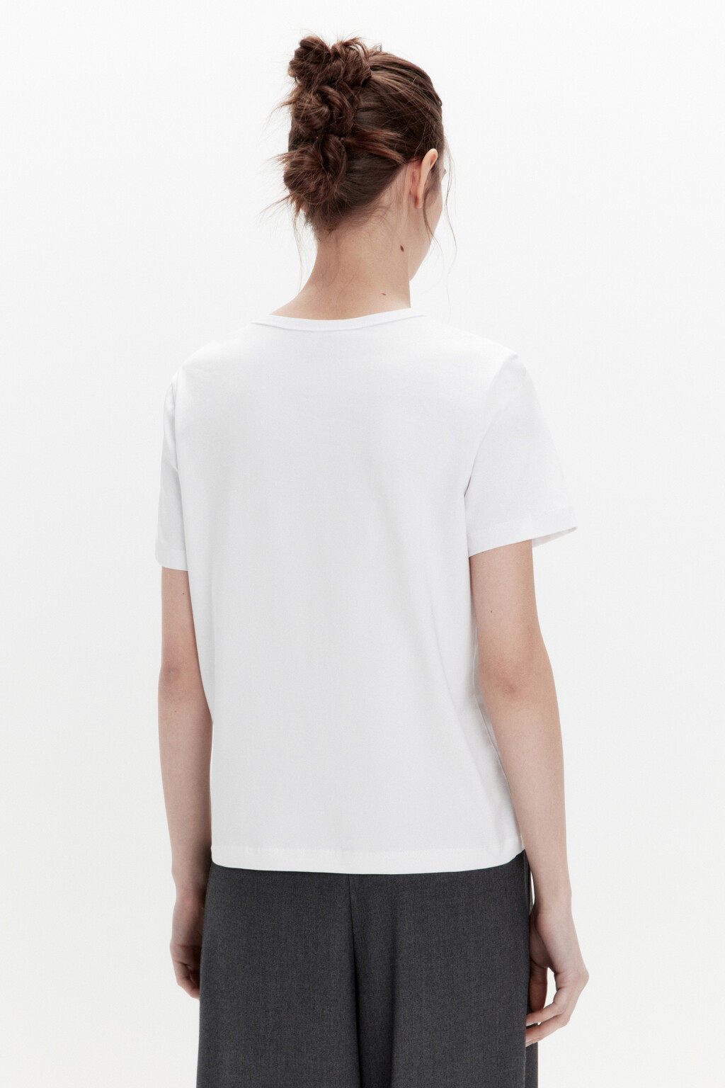 Футболка TTOP хлопковая базовая - цвет белый - 4