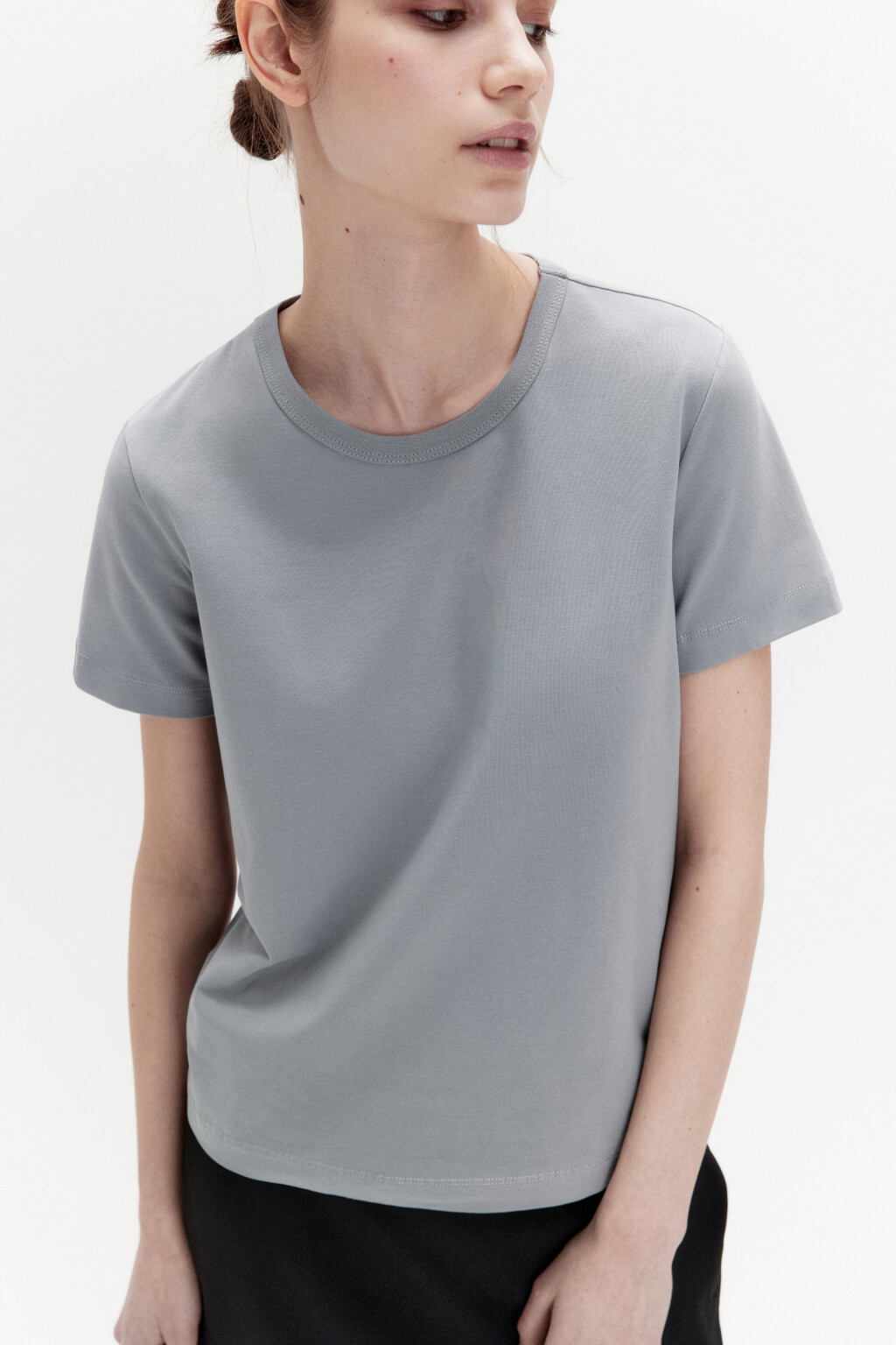 Футболка TTOP базовая из хлопка - цвет серый - 2