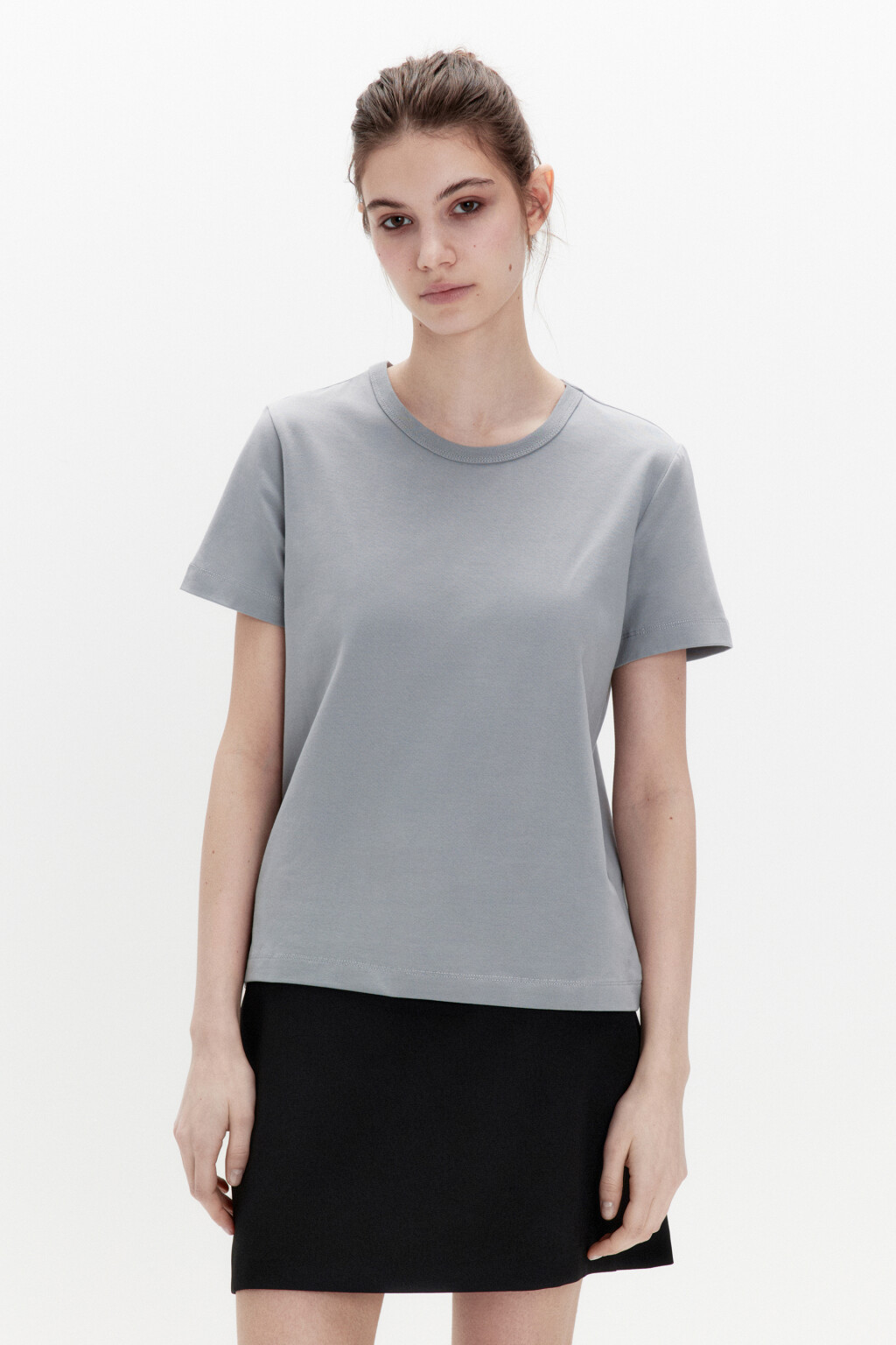 Футболка TTOP базовая из хлопка - цвет серый - 3