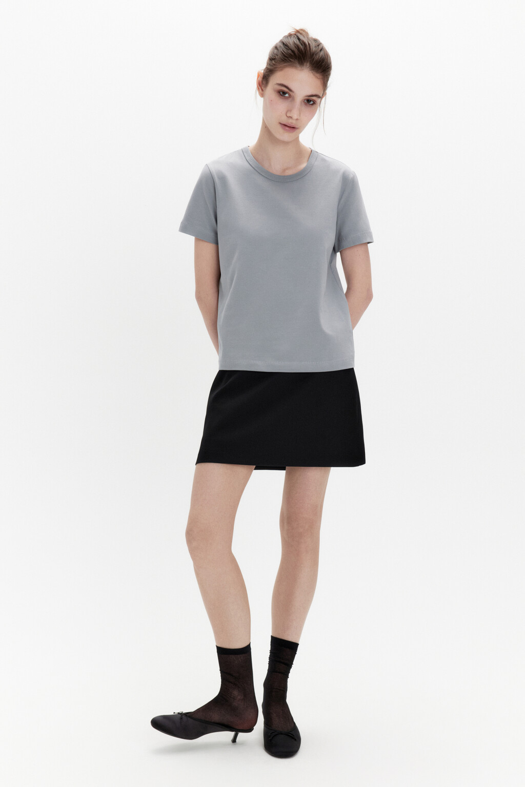 Футболка TTOP базовая из хлопка - цвет серый - 5