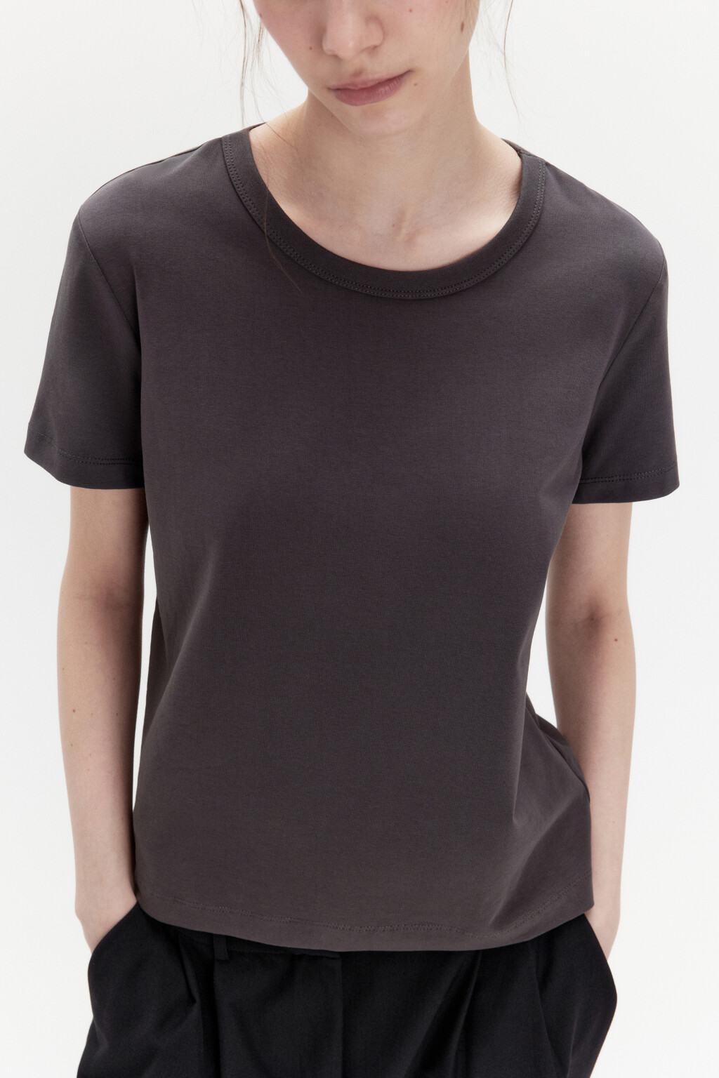 Футболка TTOP базовая из хлопка - цвет серый - 1