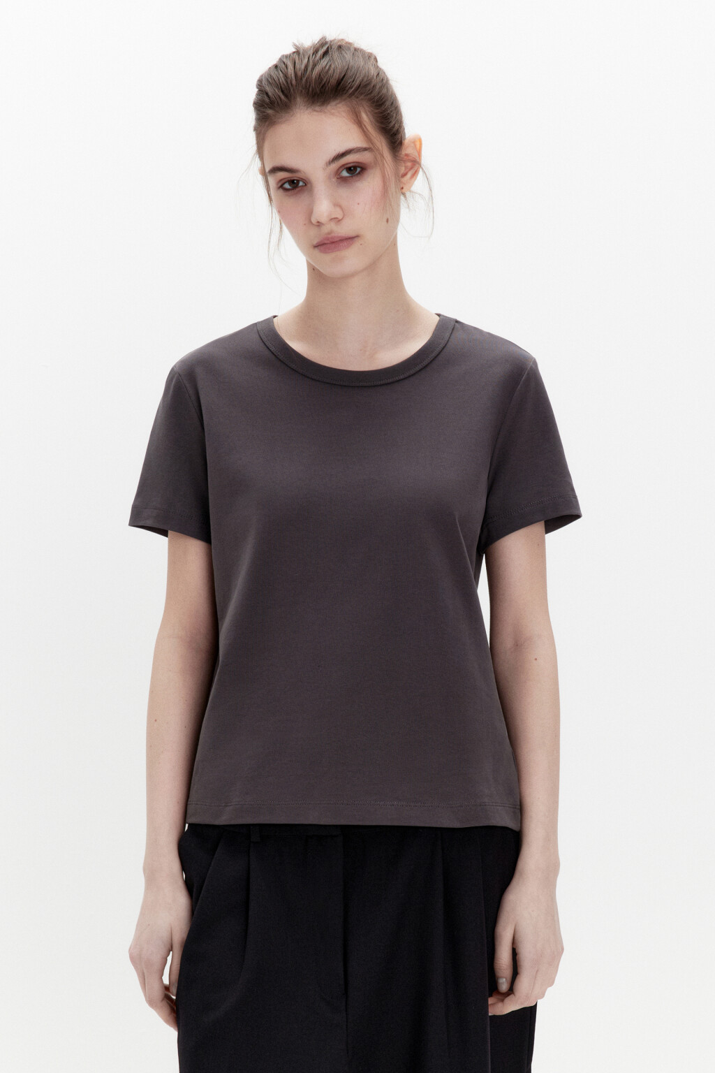 Футболка TTOP базовая из хлопка - цвет серый - 3