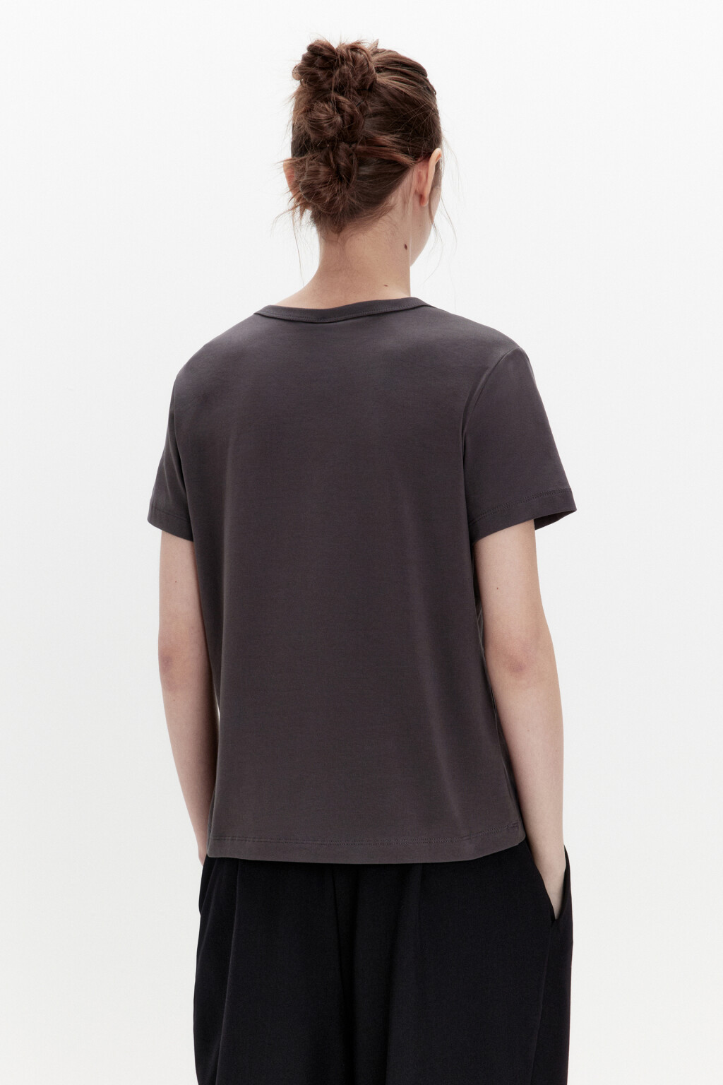 Футболка TTOP базовая из хлопка - цвет серый - 4