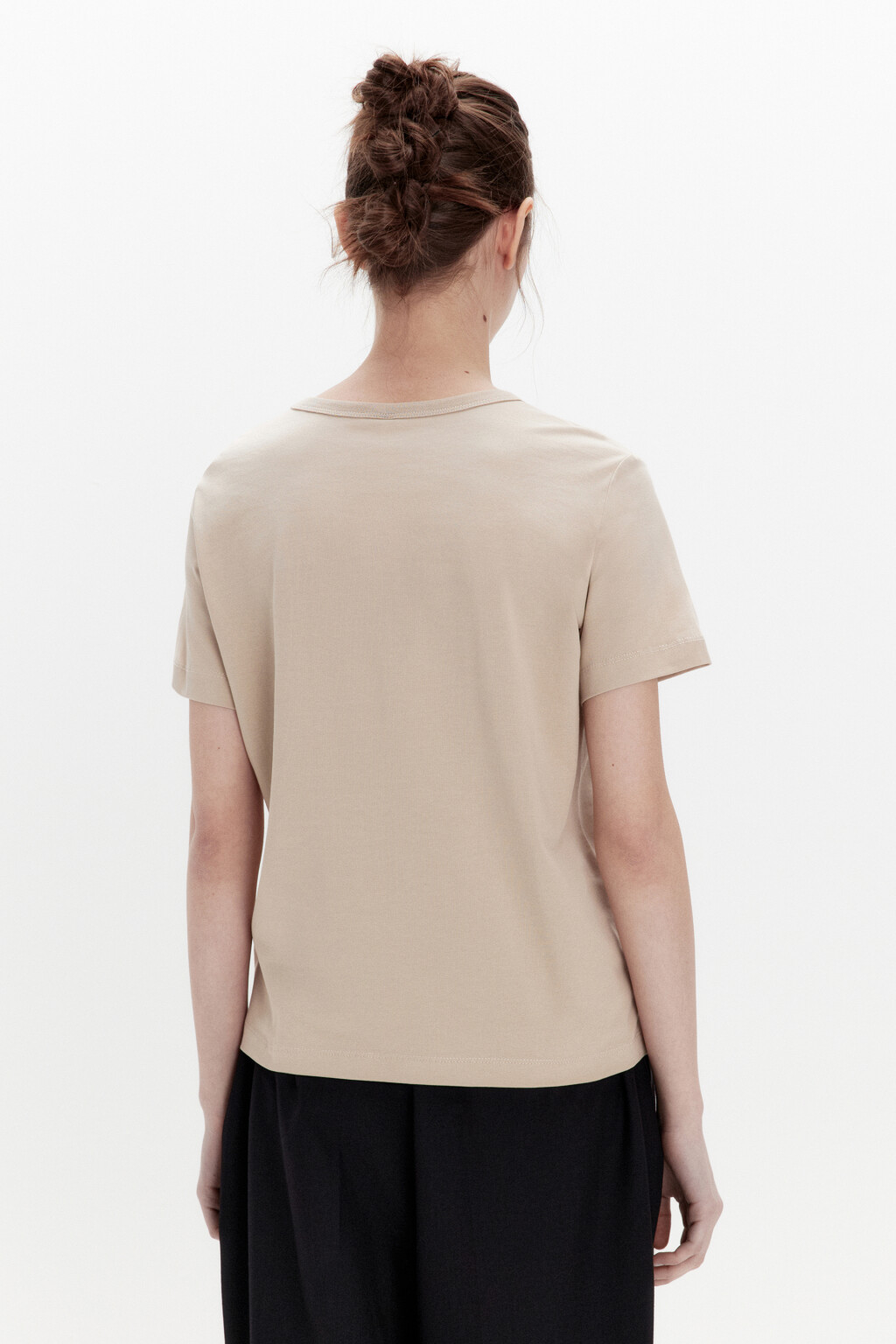 Футболка TTOP базовая из хлопка - цвет бежевый - 3