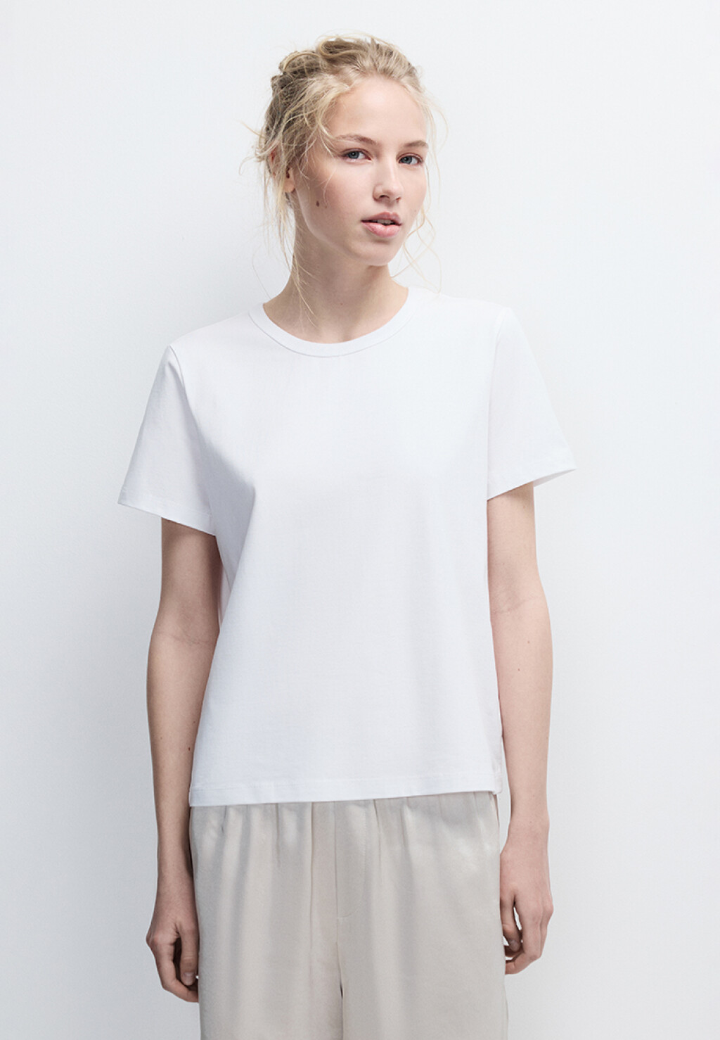 Футболка TTOP базовая из хлопка - цвет белый - 2