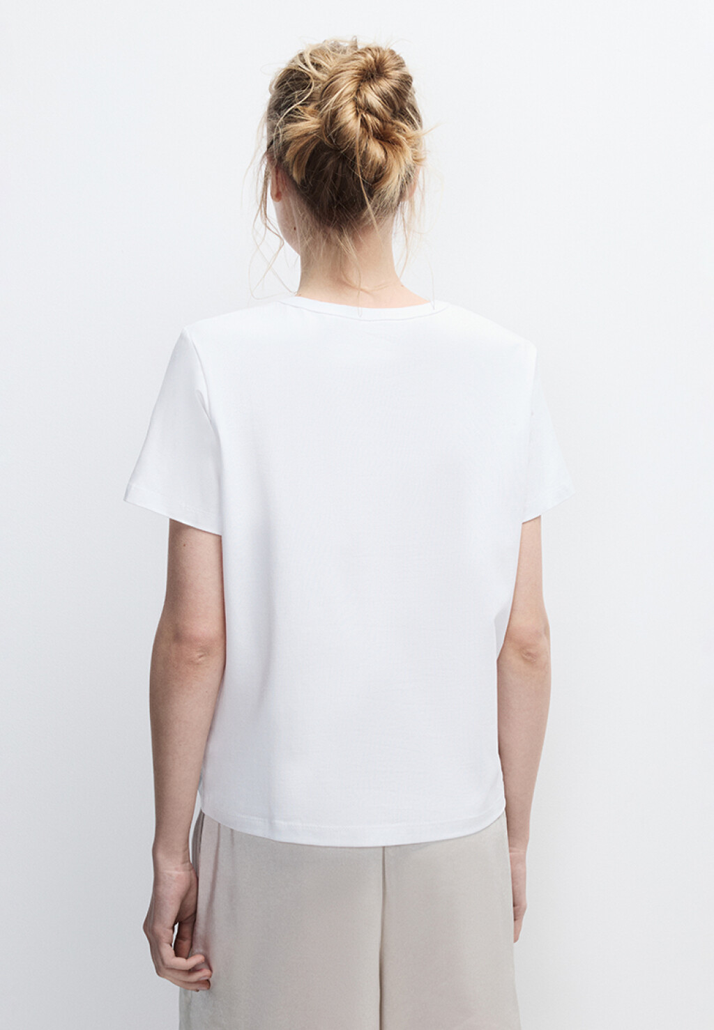 Футболка TTOP базовая из хлопка - цвет белый - 3