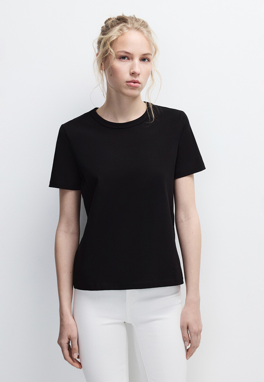 Футболка TTOP базовая из хлопка - цвет черный - 2