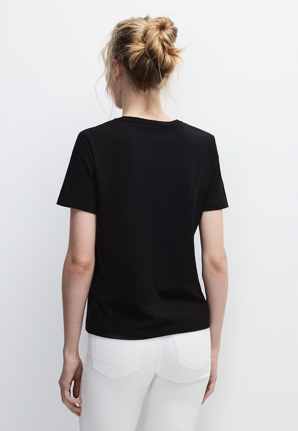 Футболка TTOP базовая из хлопка - цвет черный - 3