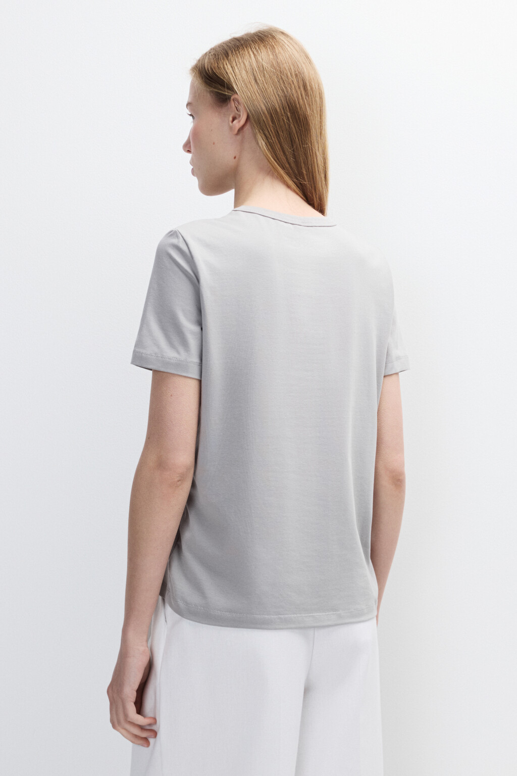 Футболка TTOP базовая из хлопка - цвет серый - 3