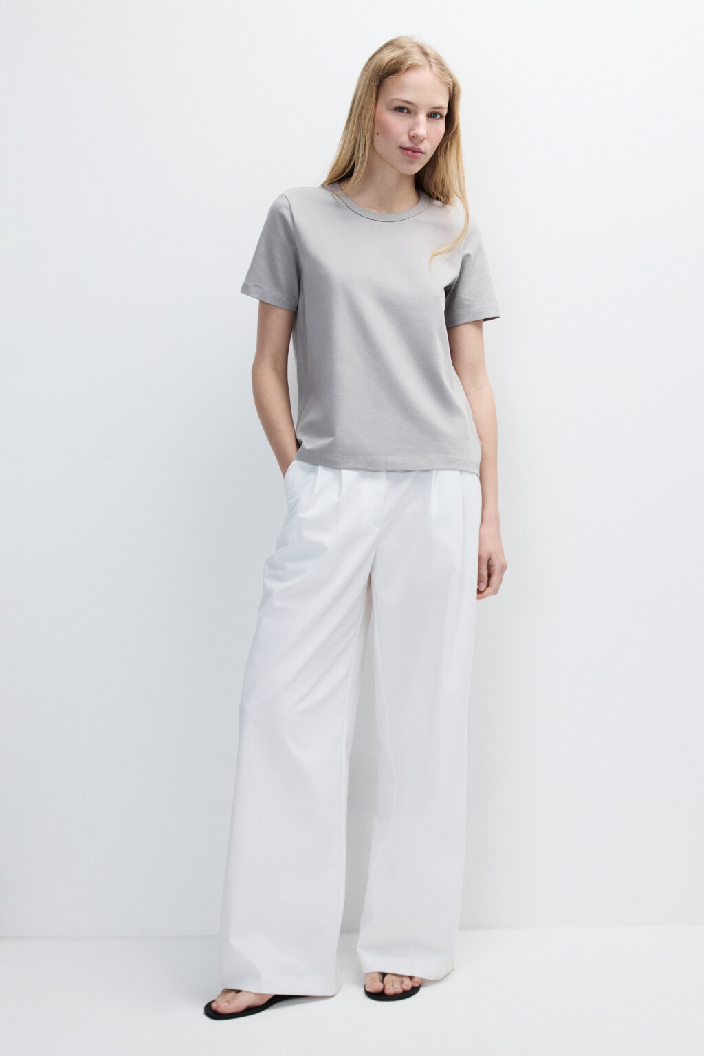 Футболка TTOP базовая из хлопка - цвет серый - 4