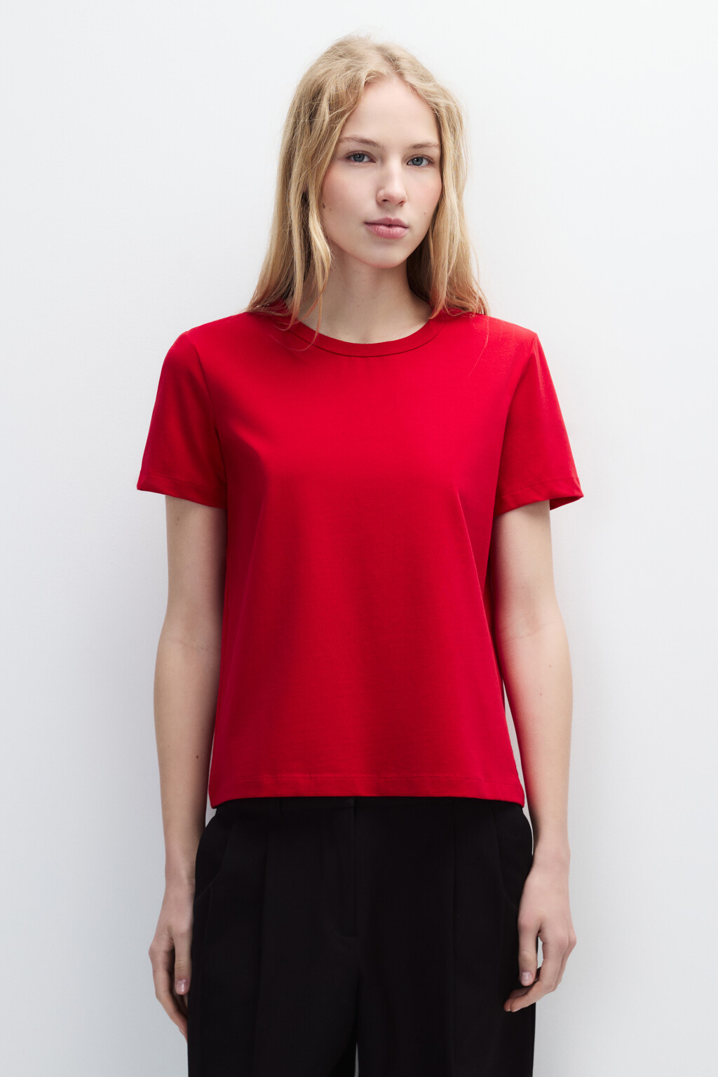 Футболка TTOP базовая из хлопка - цвет красный - 2