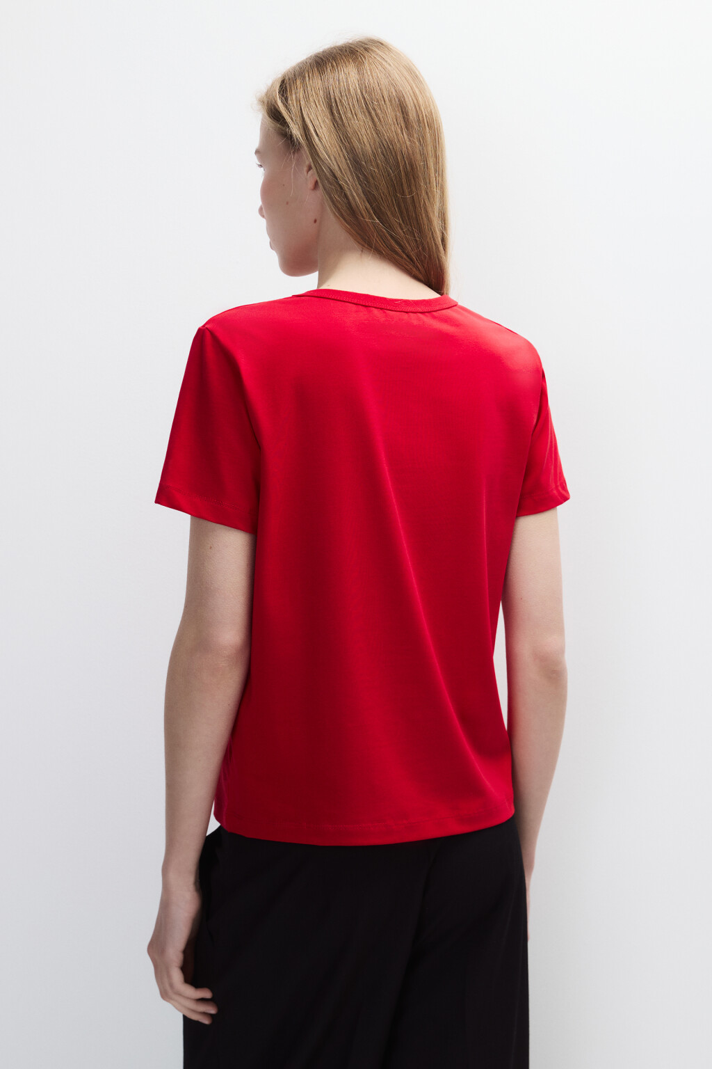 Футболка TTOP базовая из хлопка - цвет красный - 3