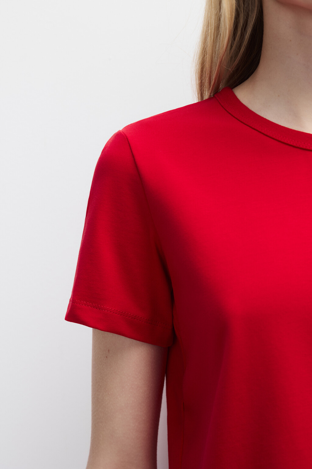 Футболка TTOP базовая из хлопка - цвет красный - 6