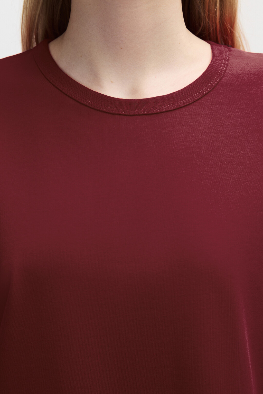 Футболка TTOP базовая из хлопка - цвет бордовый - 5