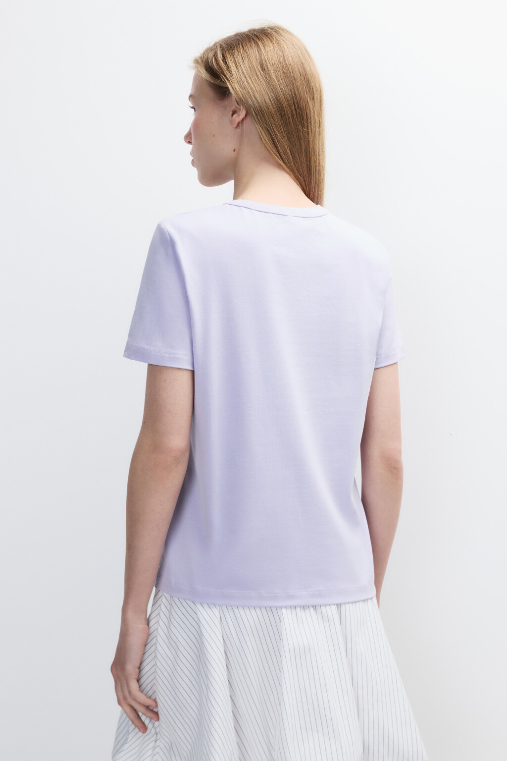 Футболка TTOP базовая из хлопка - цвет сиреневый - 3