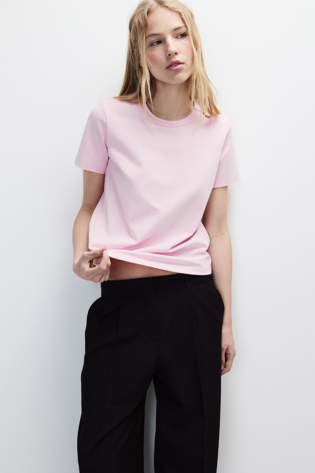 Футболка TTOP базовая из хлопка - цвет розовый - 1