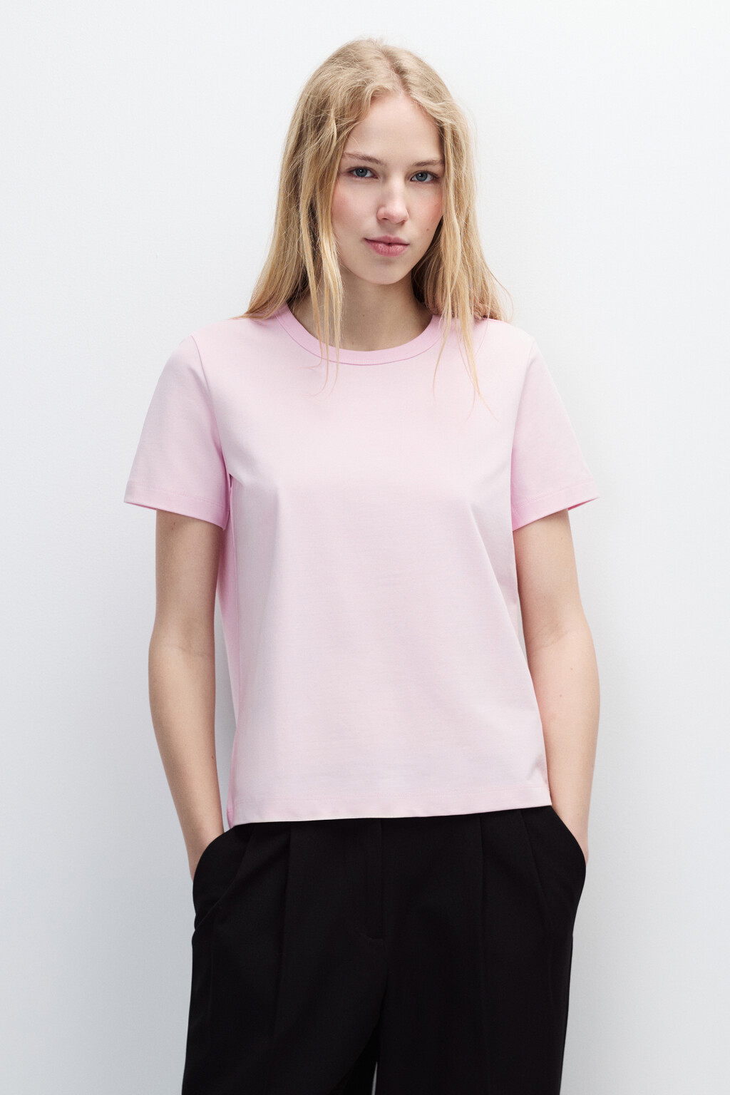 Футболка TTOP базовая из хлопка - цвет розовый - 2