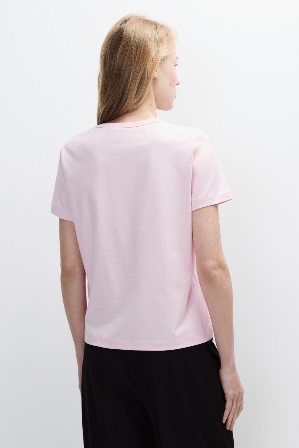 Футболка TTOP базовая из хлопка - цвет розовый - 3