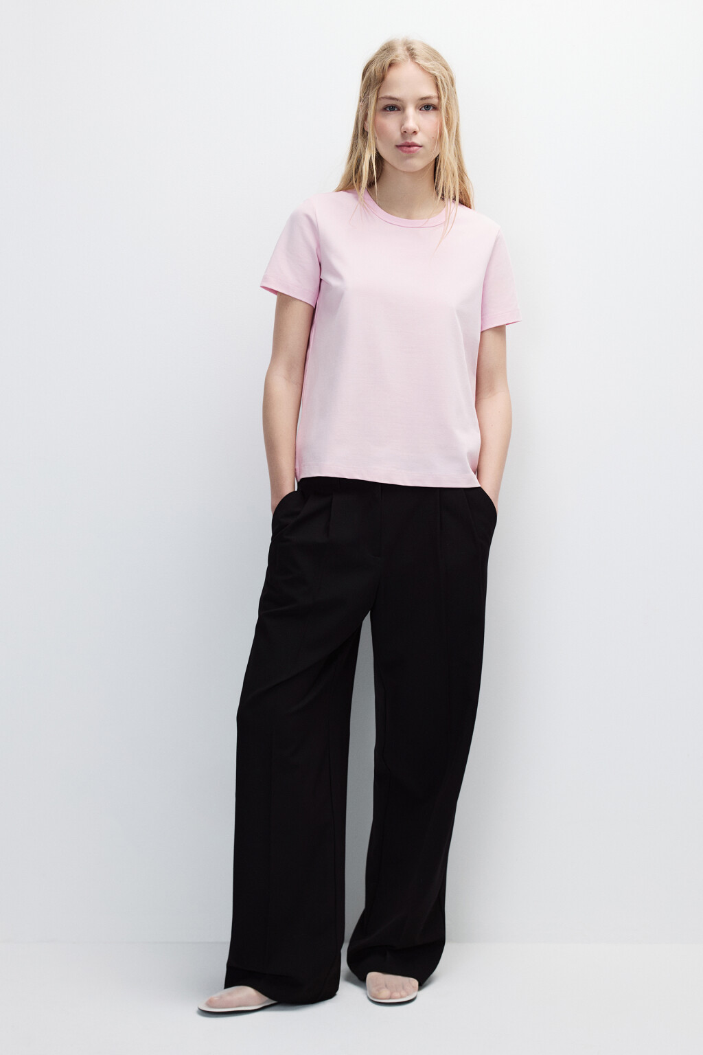 Футболка TTOP базовая из хлопка - цвет розовый - 4