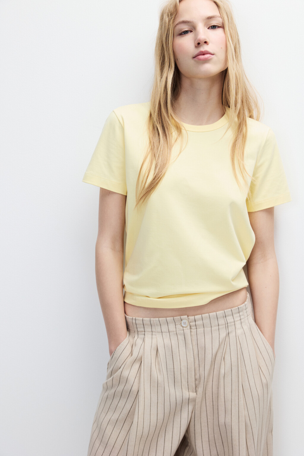 Футболка TTOP базовая из хлопка - цвет желтый - 1