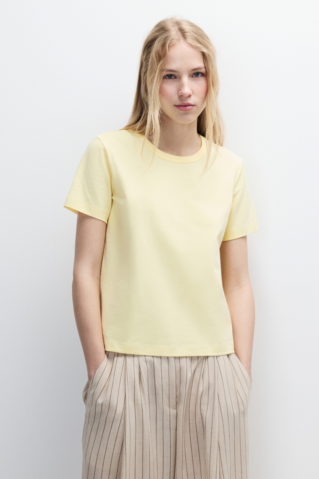 Футболка TTOP базовая из хлопка - цвет желтый - 2