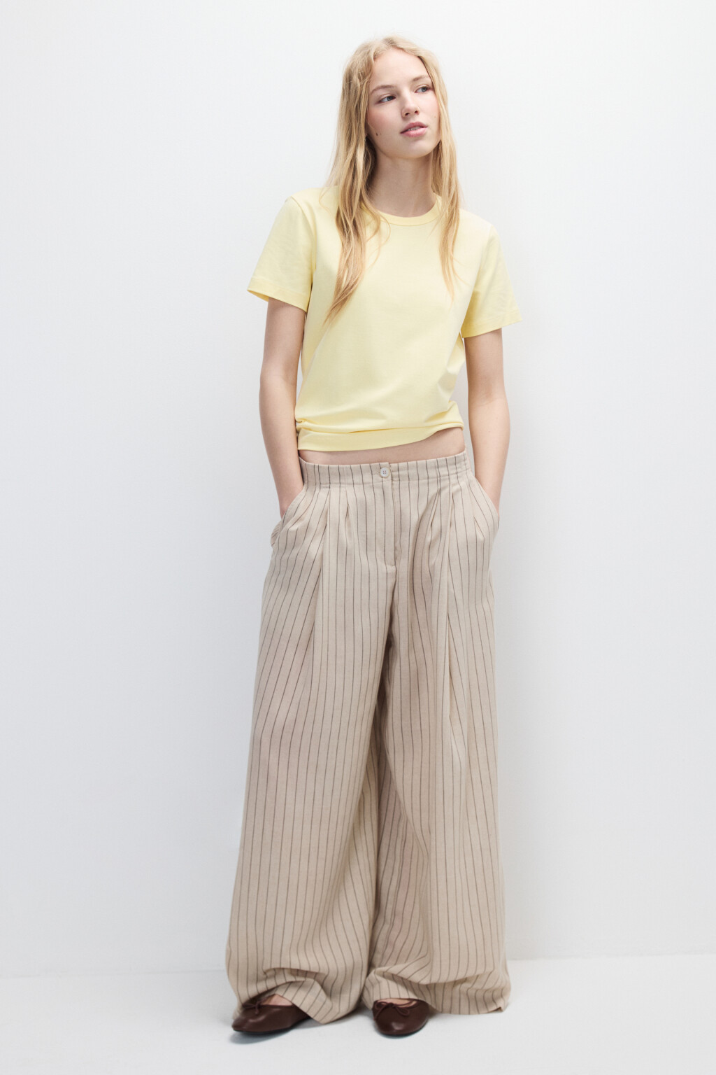 Футболка TTOP базовая из хлопка - цвет желтый - 4