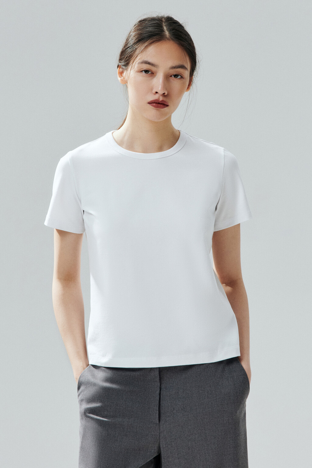 Футболка TTOP базовая из хлопка - цвет белый - 2