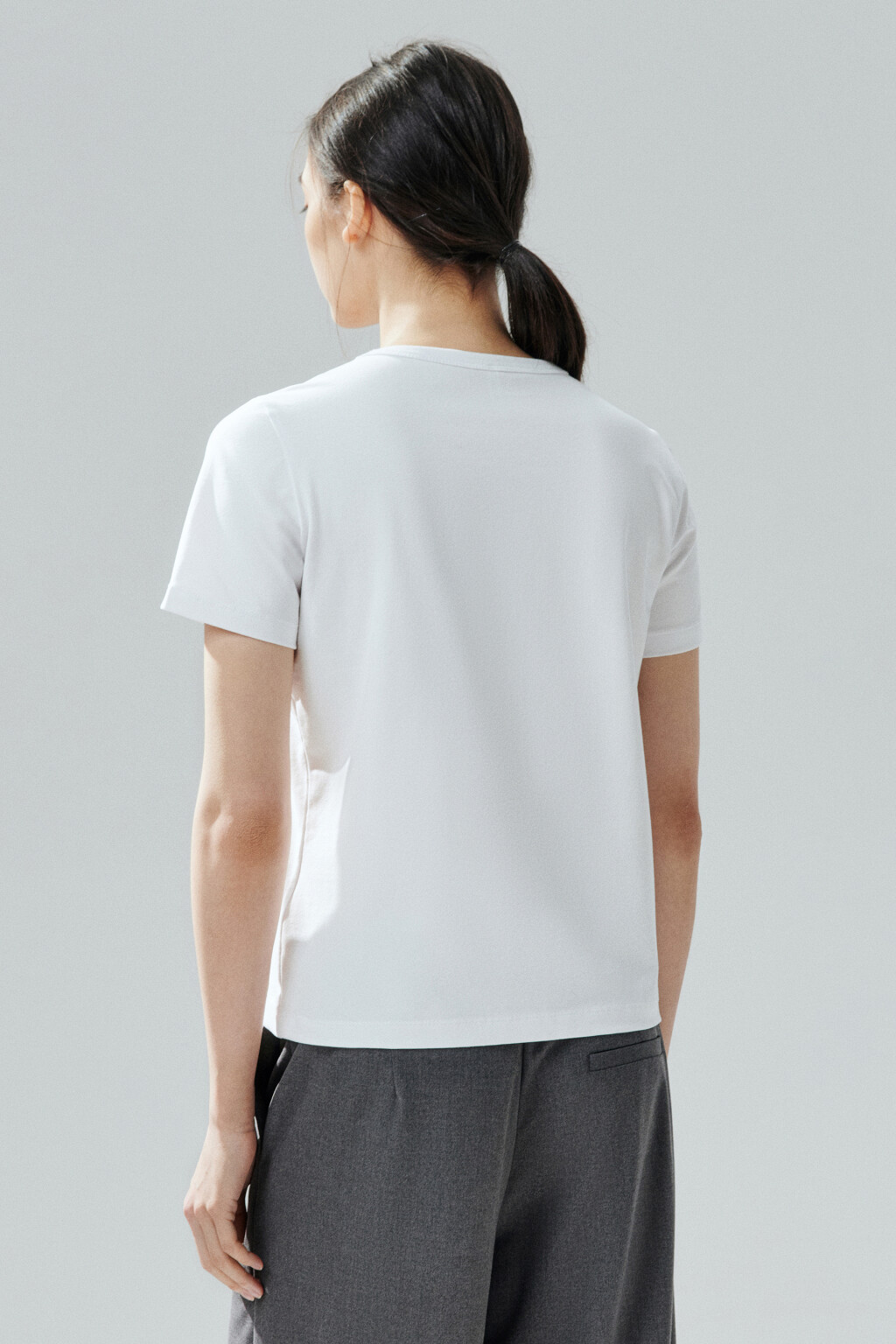 Футболка TTOP базовая из хлопка - цвет белый - 3