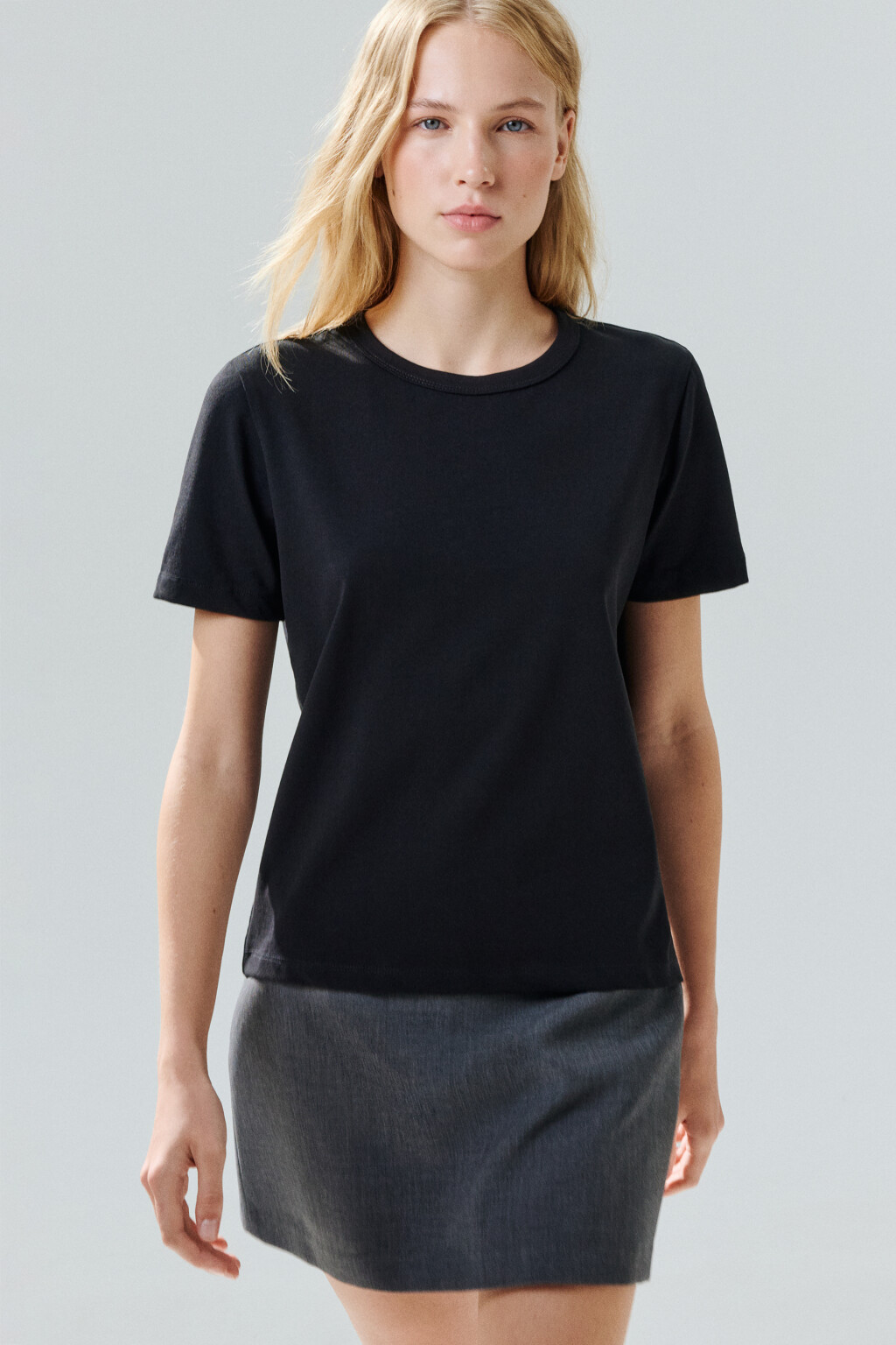 Футболка TTOP базовая из хлопка - цвет черный - 1