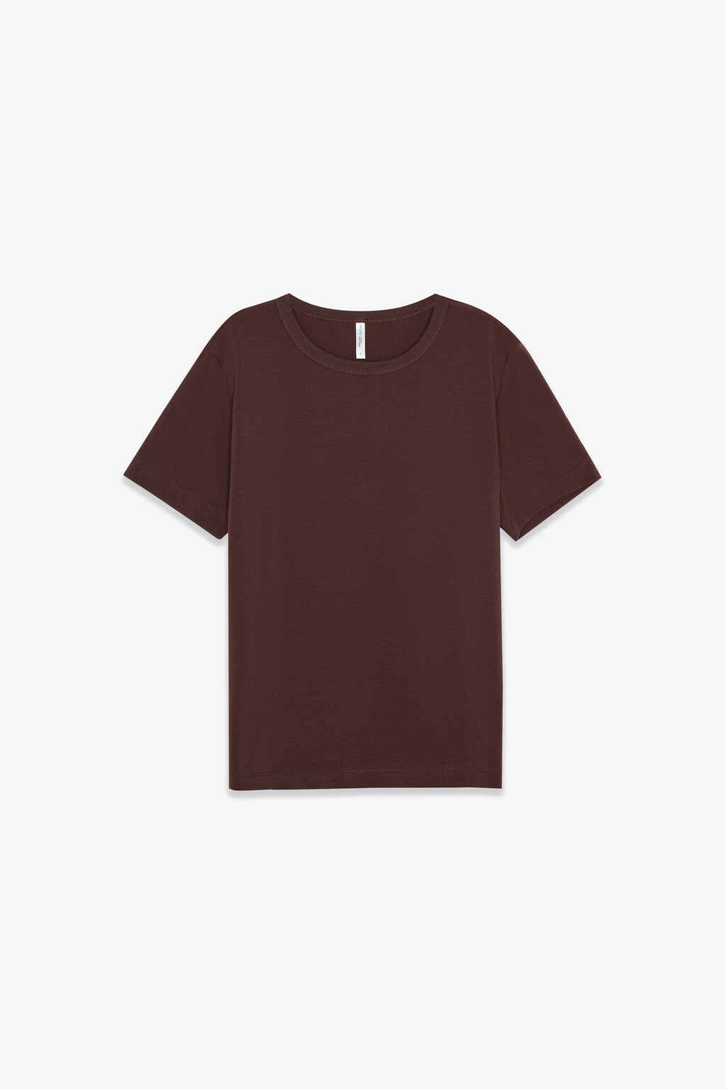 Футболка прямая базовая из хлопка - цвет коричневый - 1