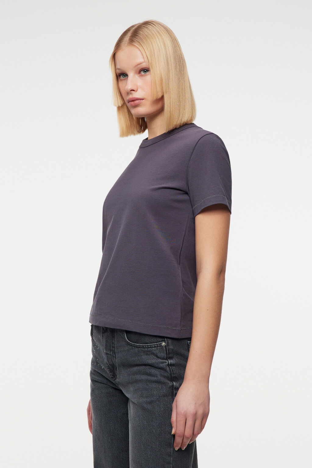 Футболка TTOP хлопковая базовая - цвет серый - 2