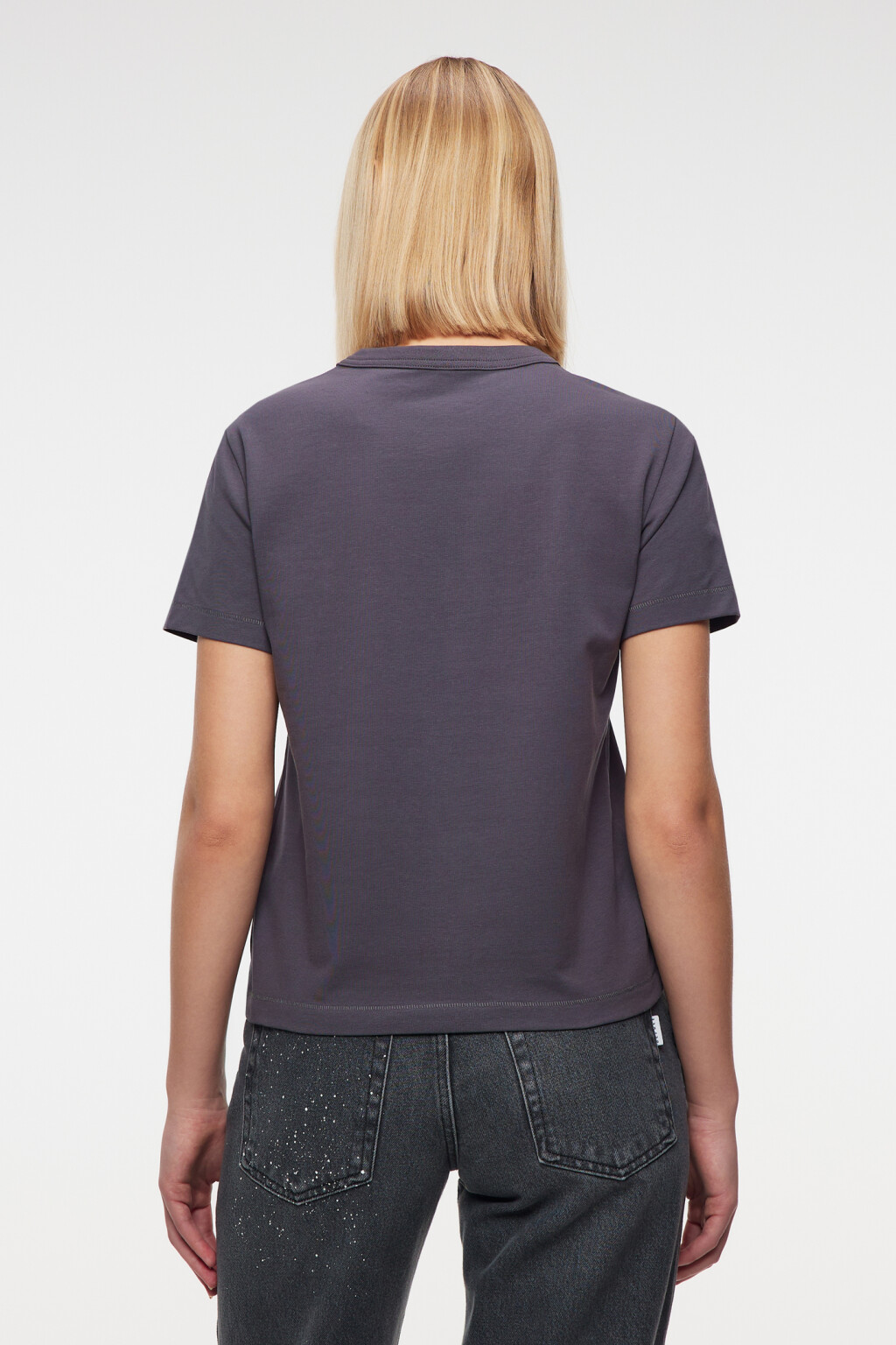 Футболка TTOP хлопковая базовая - цвет серый - 3