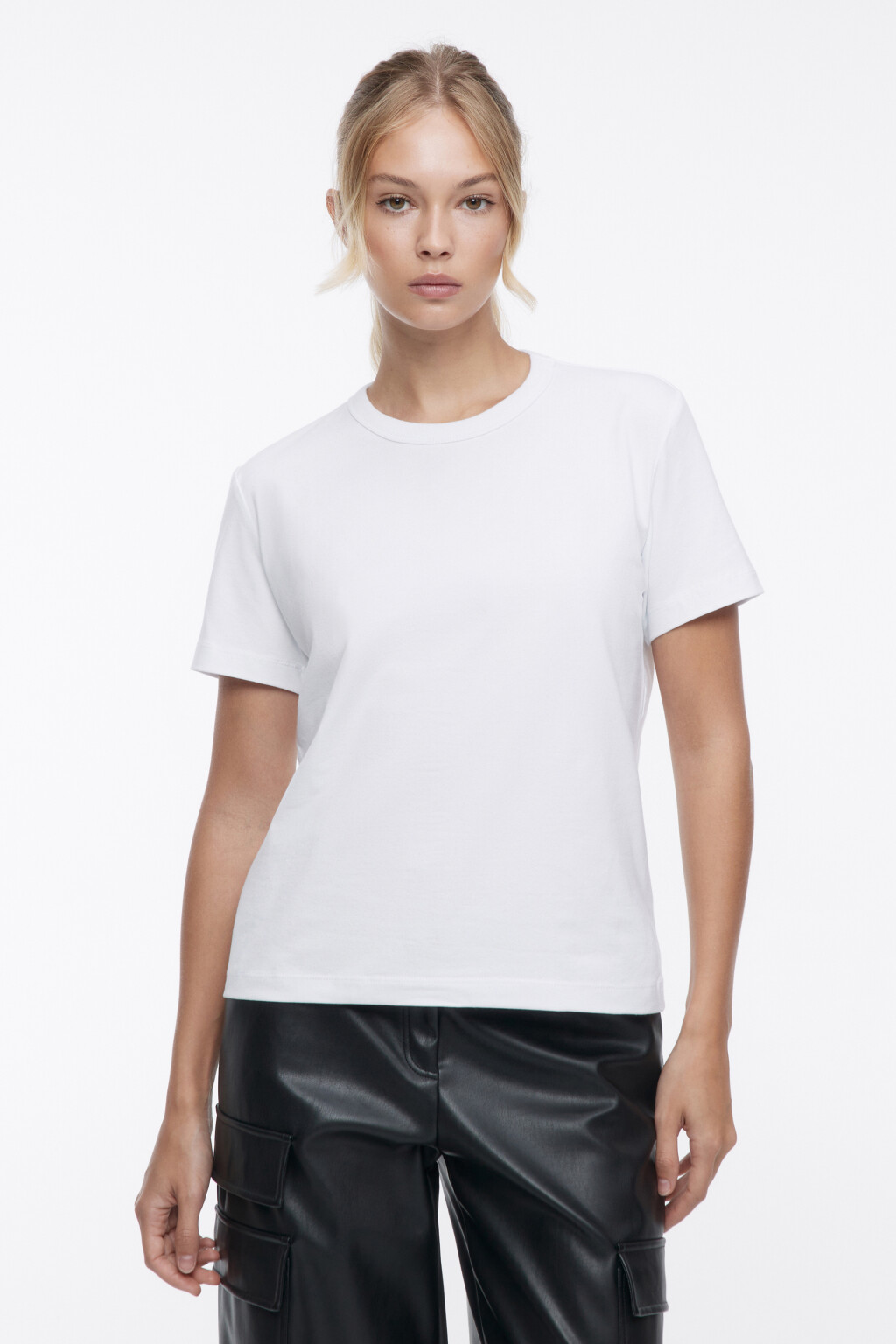 Футболка TTOP хлопковая базовая - цвет белый - 1