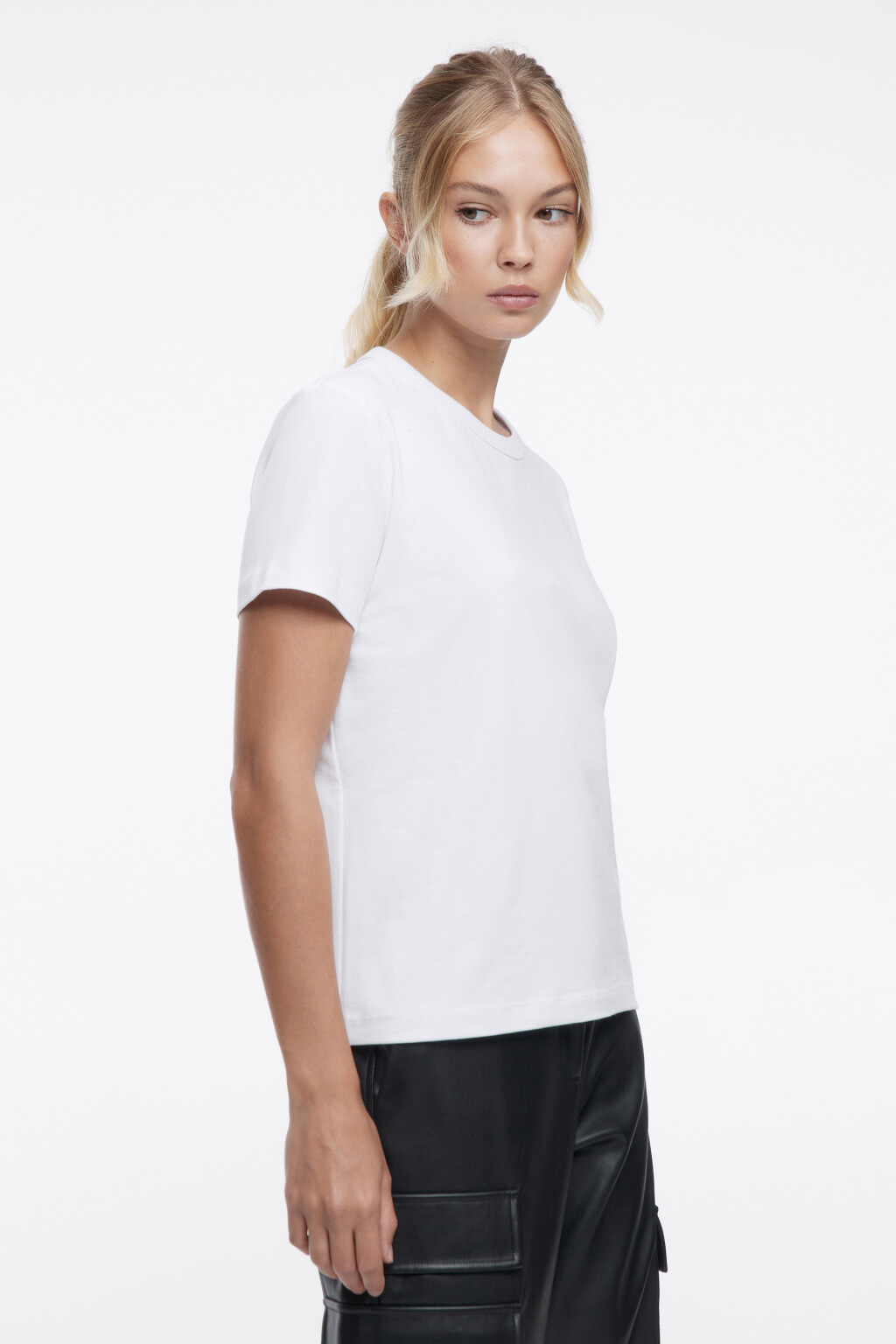 Футболка TTOP хлопковая базовая - цвет белый - 2