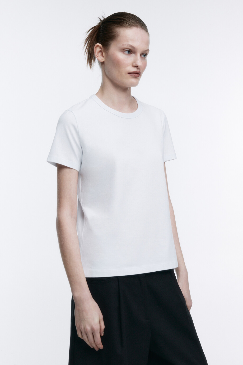 Футболка TTOP хлопковая базовая - цвет белый - 3