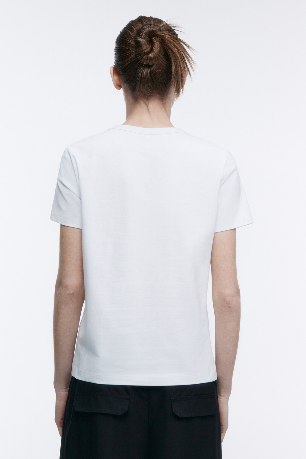 Футболка TTOP хлопковая базовая - цвет белый - 4