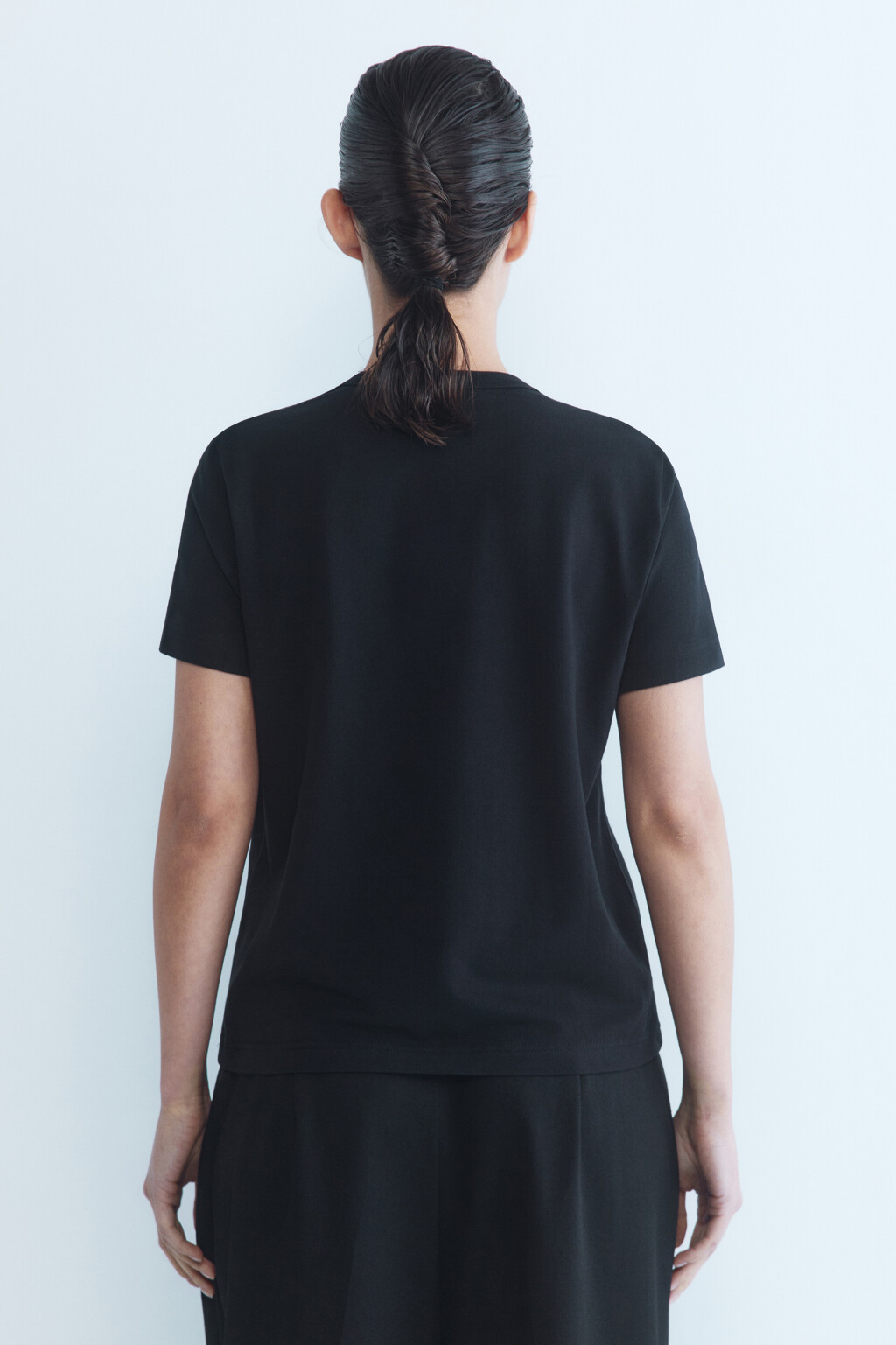 Футболка TTOP хлопковая базовая - цвет черный - 4