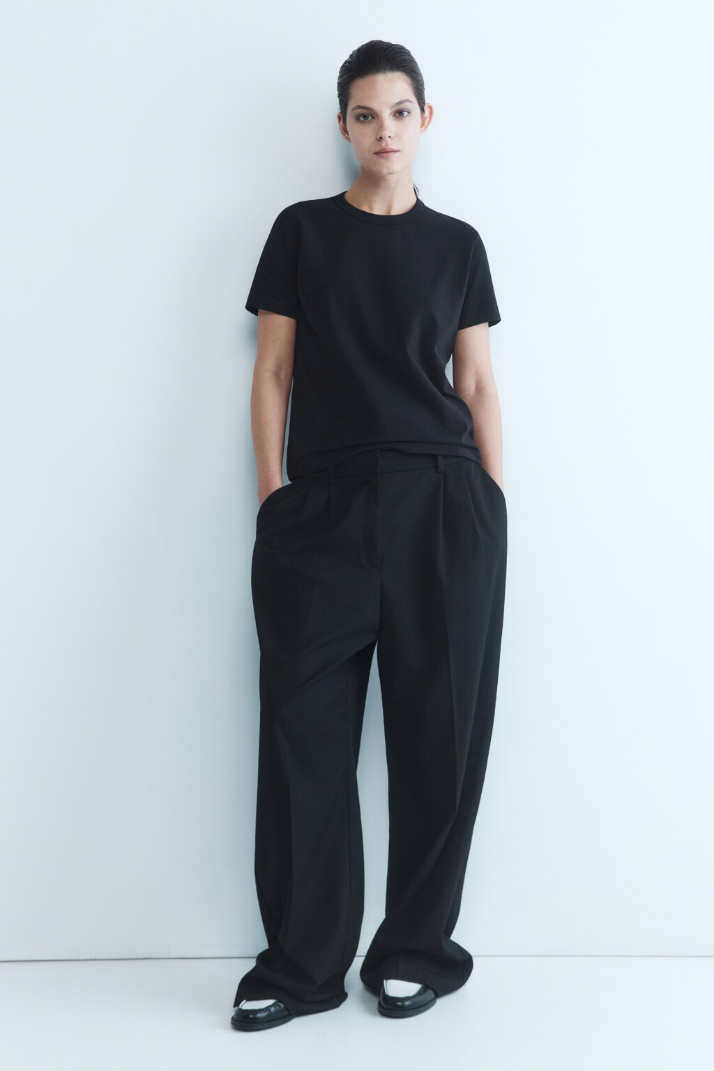 Футболка TTOP хлопковая базовая - цвет черный - 5