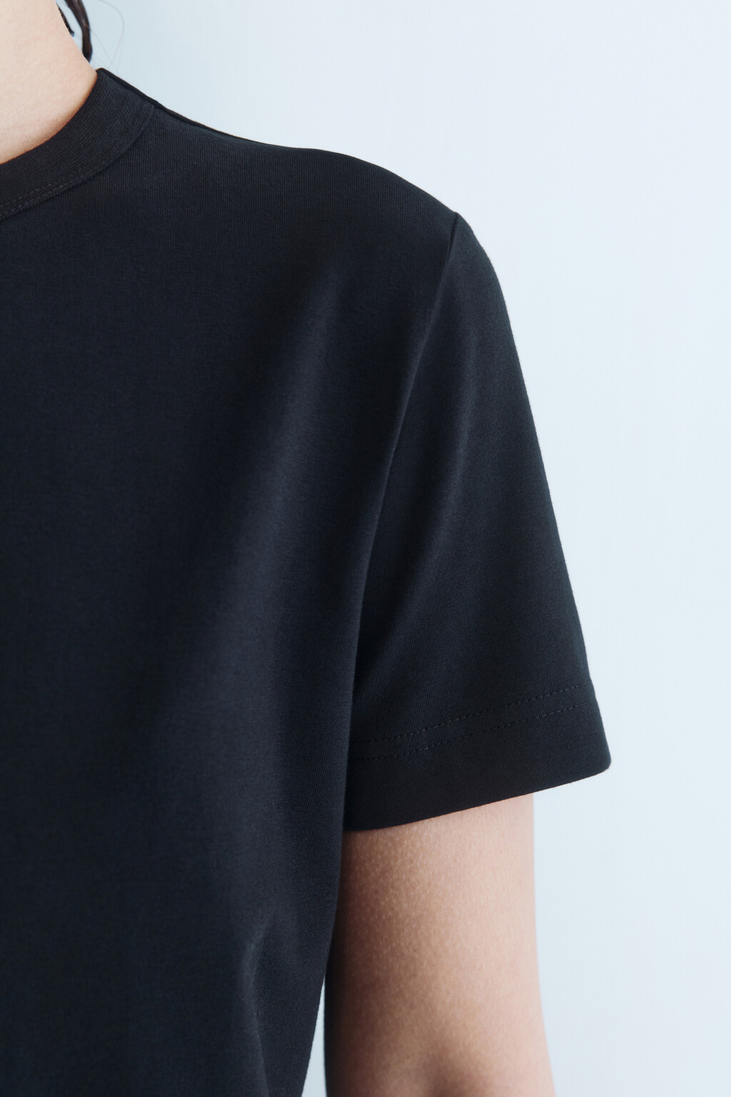 Футболка TTOP хлопковая базовая - цвет черный - 7