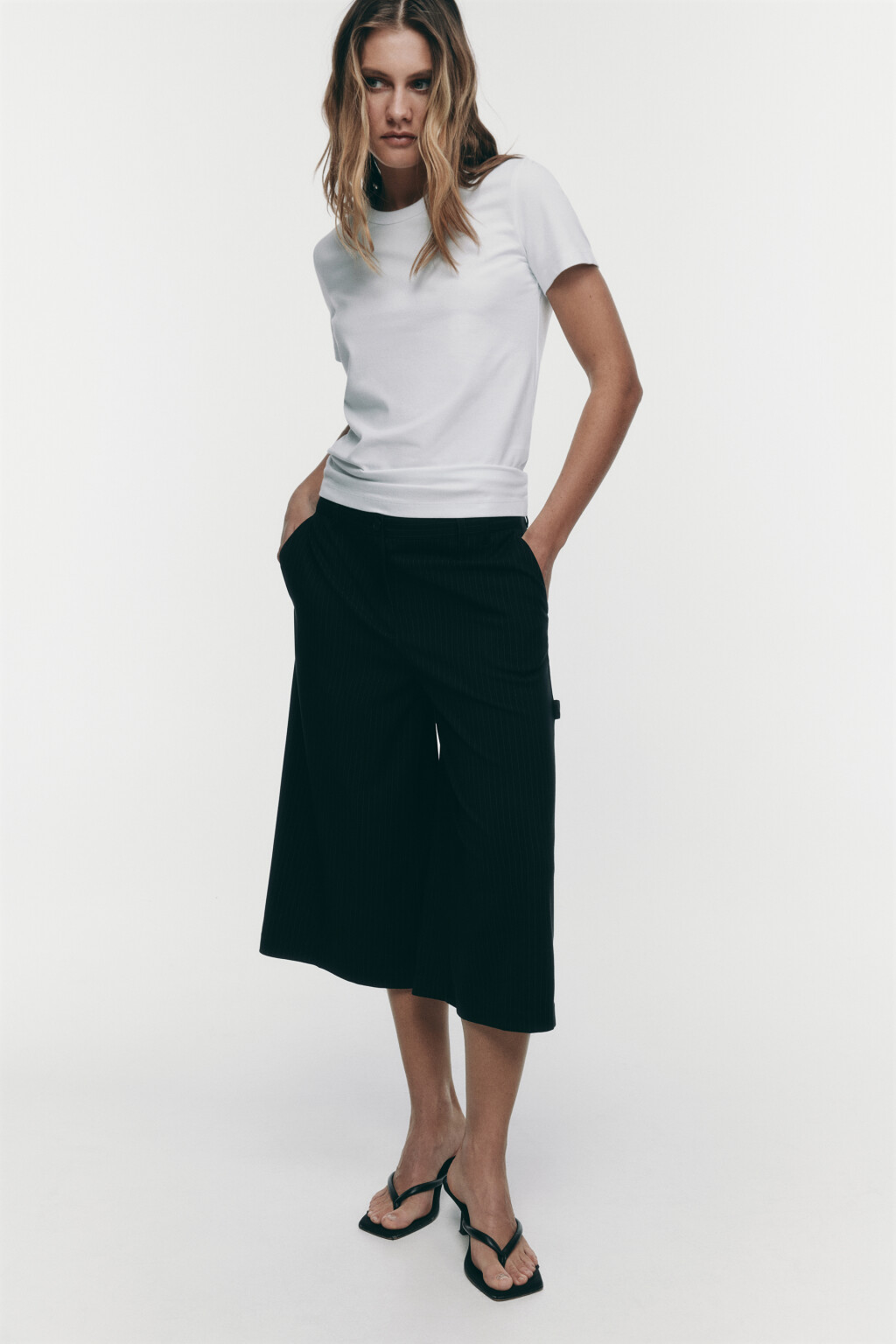 Футболка TTOP хлопковая базовая - цвет белый - 1