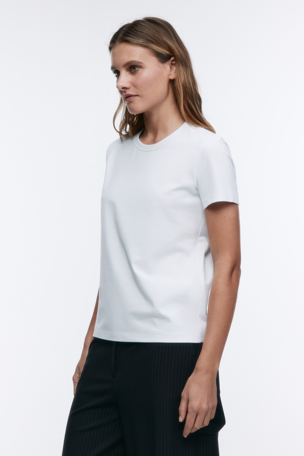 Футболка TTOP хлопковая базовая - цвет белый - 3