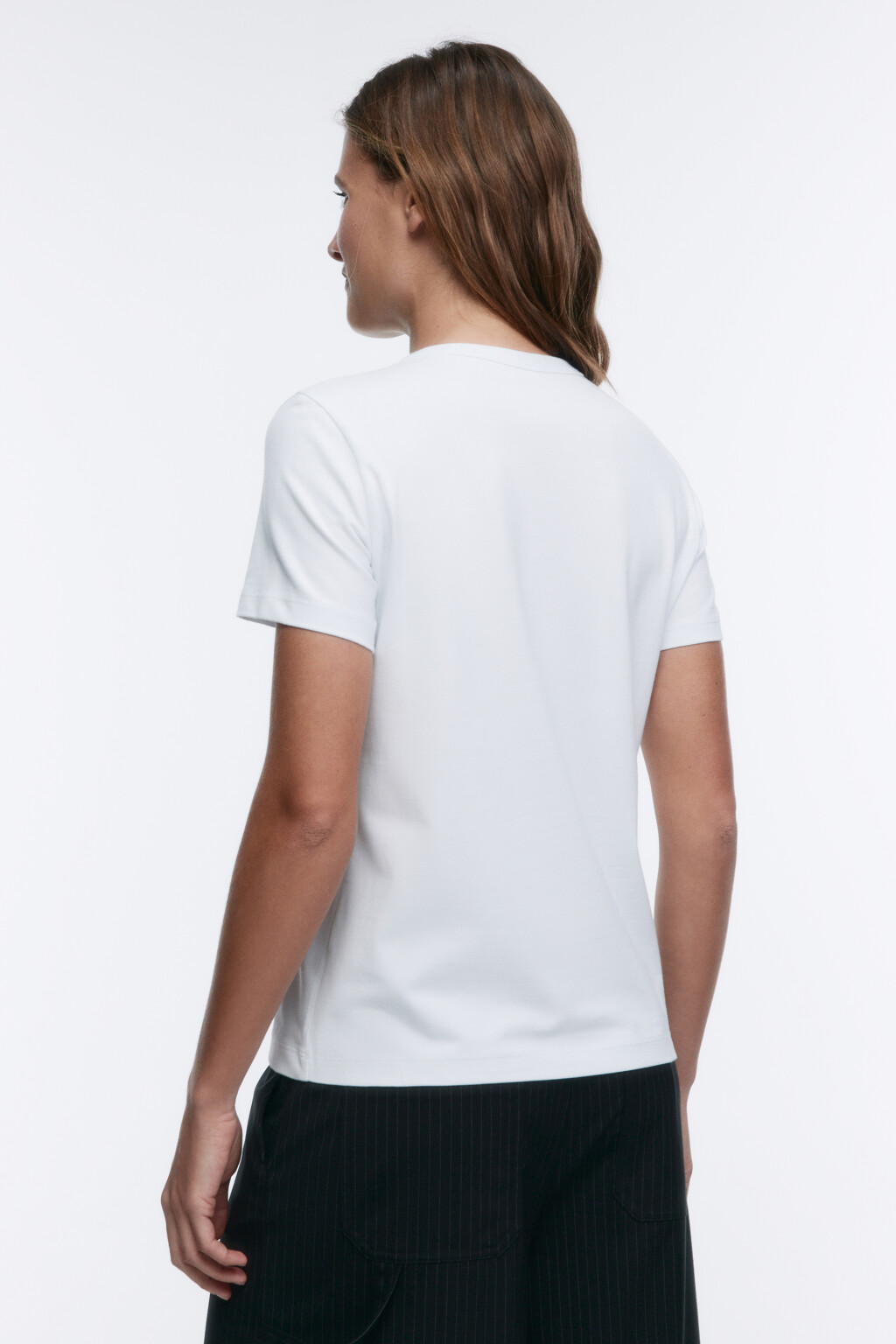Футболка TTOP хлопковая базовая - цвет белый - 4
